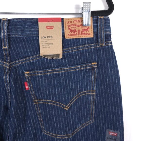 NWT LEVIS LOW PRO MID RISE RELAXED STRAIGHT Striped Jeans 32X30 - Picture 3 of 15